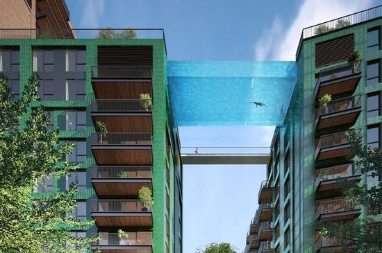 Dois edifícios em Londres ser?o “interligados” por piscina aérea transparente