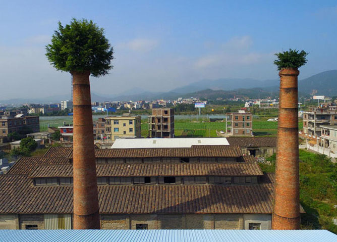 Chaminé veste chapéu verde no sudeste da China