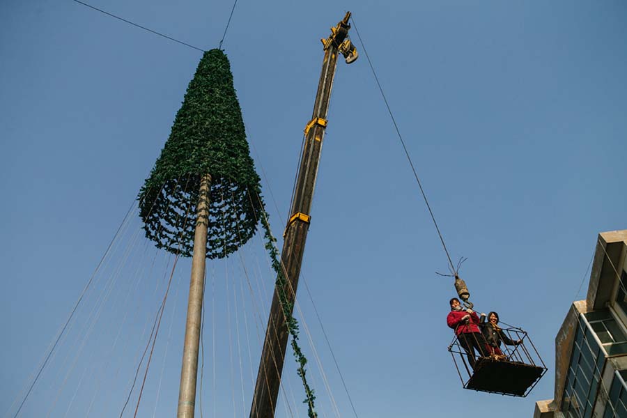 época natalícia em aldeia católica no norte da China