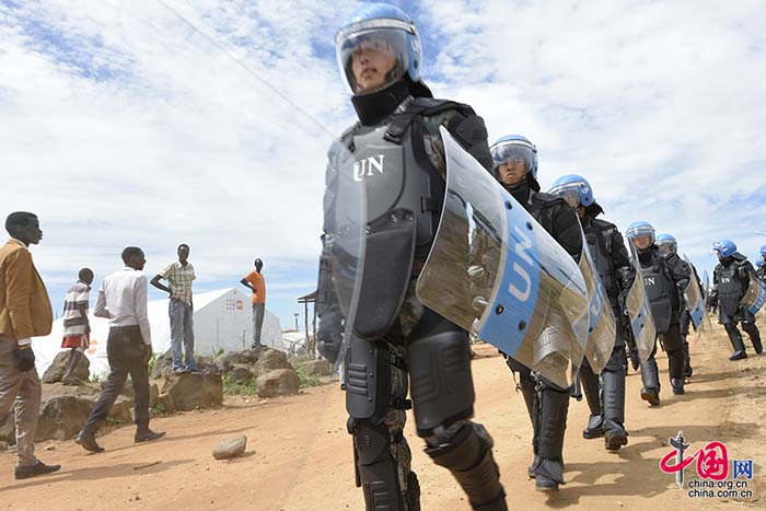Fotos documentam dia-a-dia do primeiro batalh?o de infantaria chinês de manuten??o da paz no Sud?o do Sul