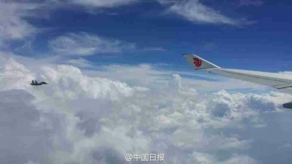 Imagens de ca?as estrangeiros em miss?o de escolta dos avi?es dos líderes chineses