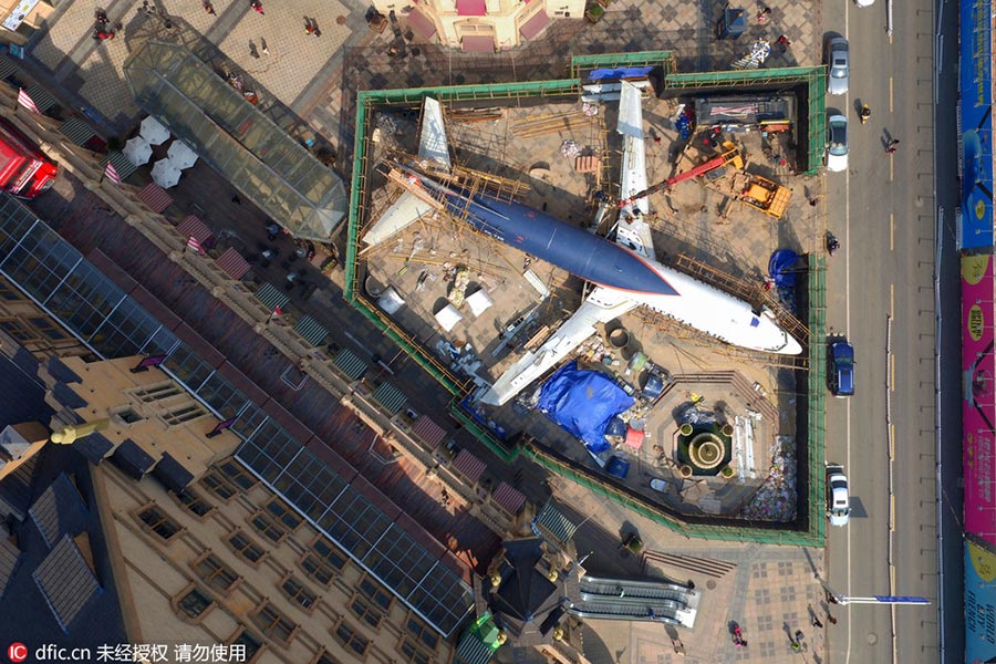 Avi?o aposentado vira restaurante em Wuhan