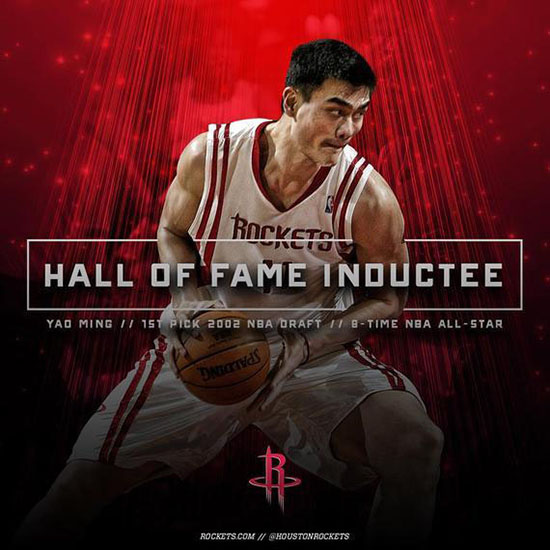 Ex-piv? dos Houston Rockets Yao Ming é eleito para o Hall da Fama de Basquetebol