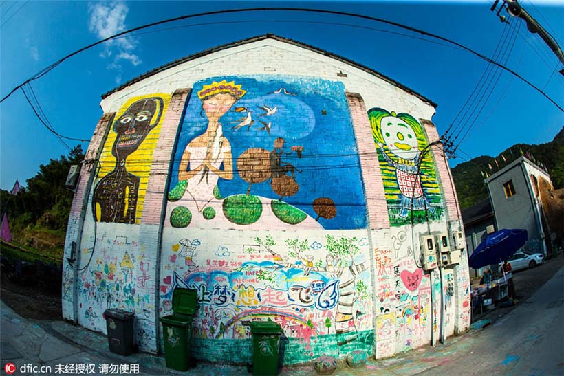 Arte em grafite promove turismo em aldeia de Zhejiang