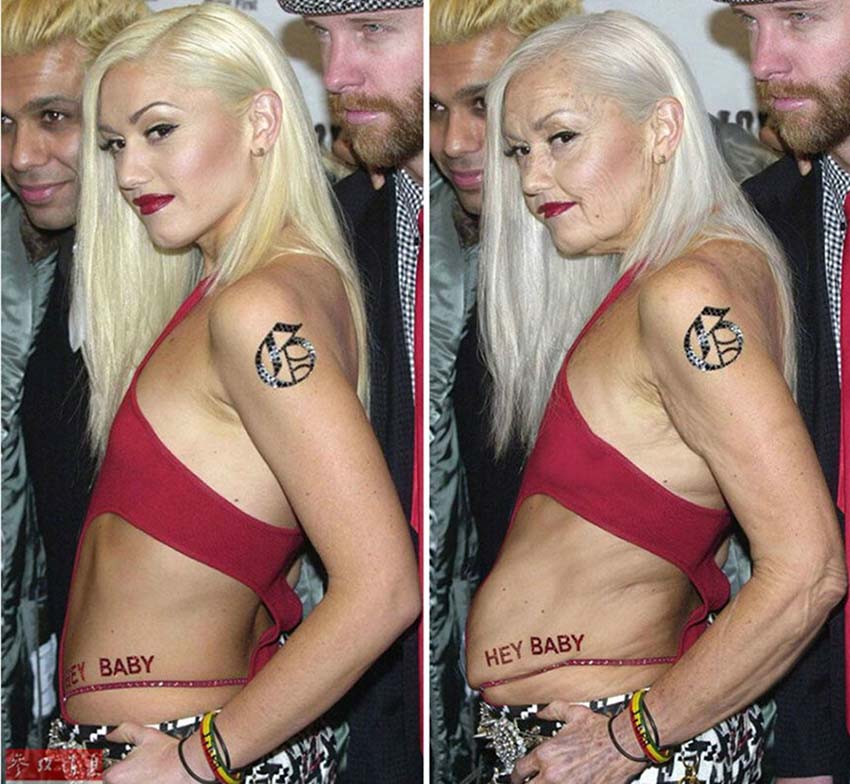 Imagens mostram como as celebridades seriam depois de velhas