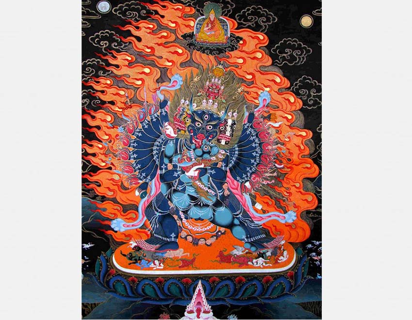 Pinturas tradicionais tibetanas s?o exibidas em Beijing