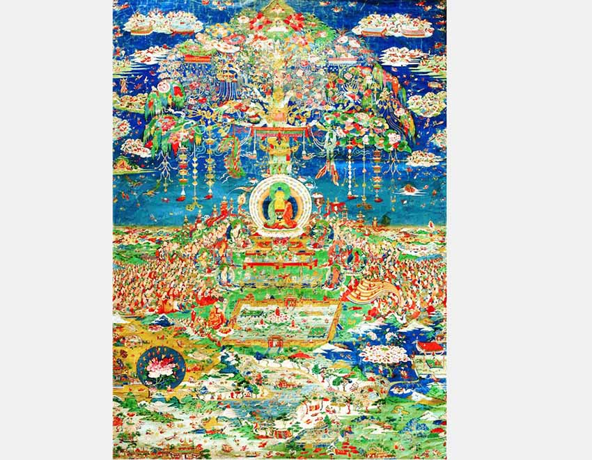 Pinturas tradicionais tibetanas s?o exibidas em Beijing