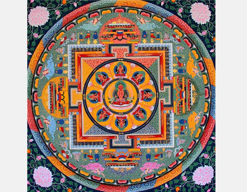 Pinturas tradicionais tibetanas s?o exibidas em Beijing