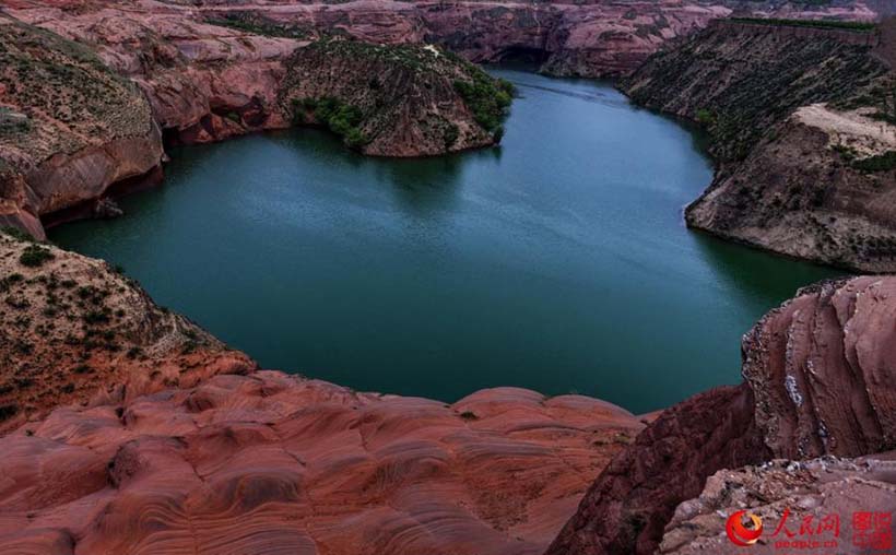 Paisagem única do distrito Jingbian no noroeste da China