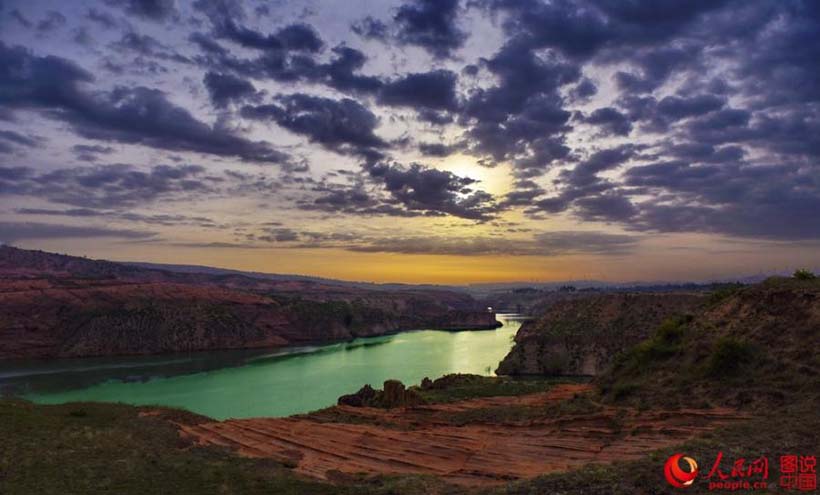 Paisagem única do distrito Jingbian no noroeste da China