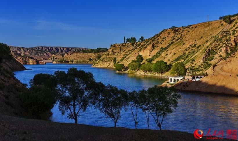 Paisagem única do distrito Jingbian no noroeste da China