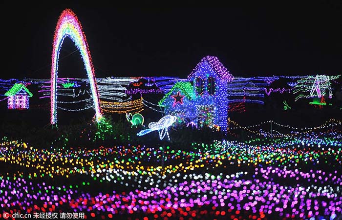 Milh?es de LEDs criam mundo de fantasia no noroeste da China
