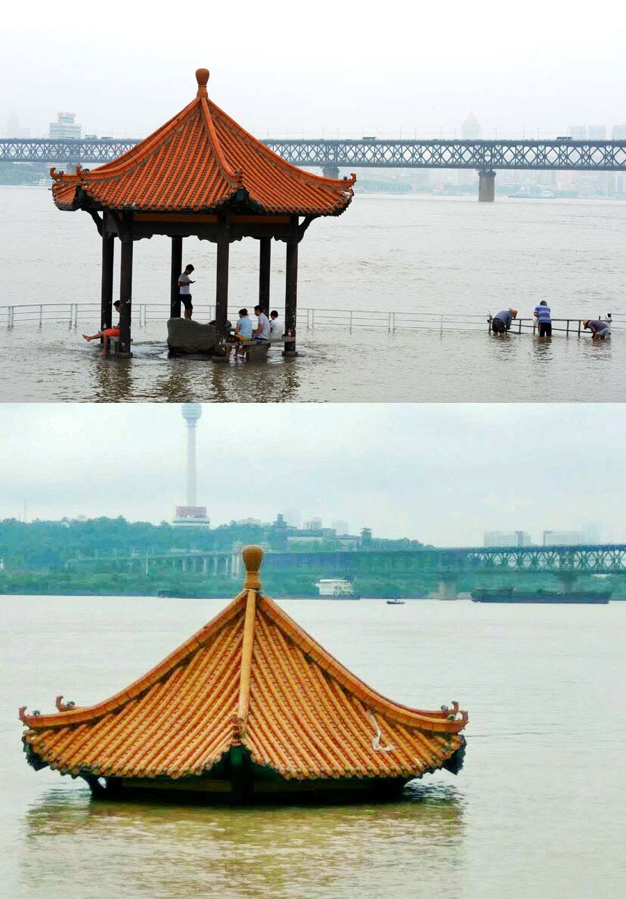 Tempestade provoca inunda??o na cidade de Wuhan