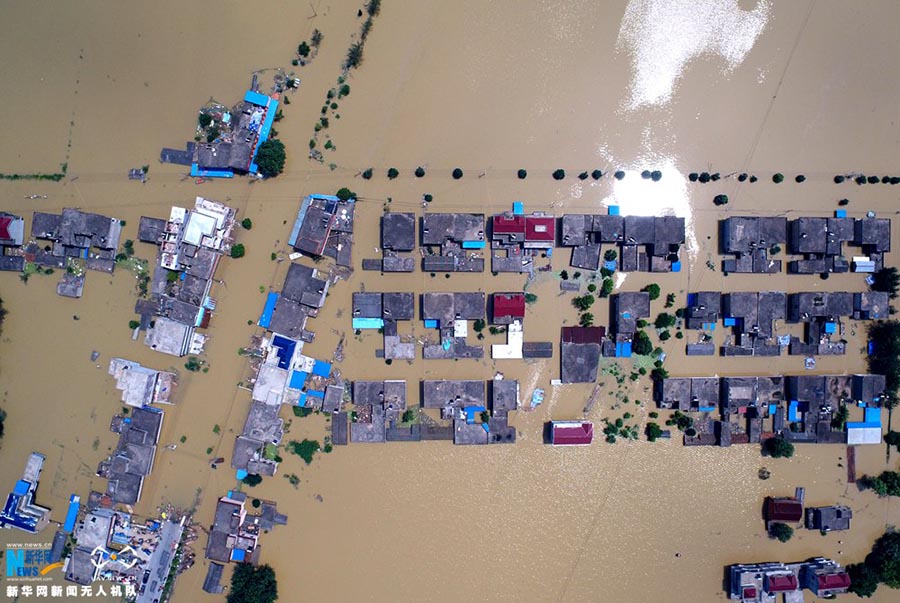 Tempestades deixam província de Anhui debaixo d’água 