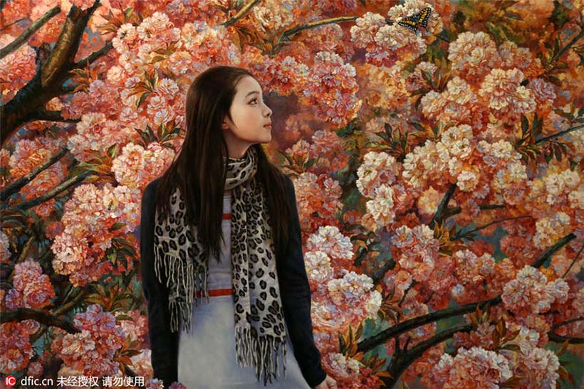 Cole??o de pinturas contemporaneas da RPDC s?o exibidas em Nantong