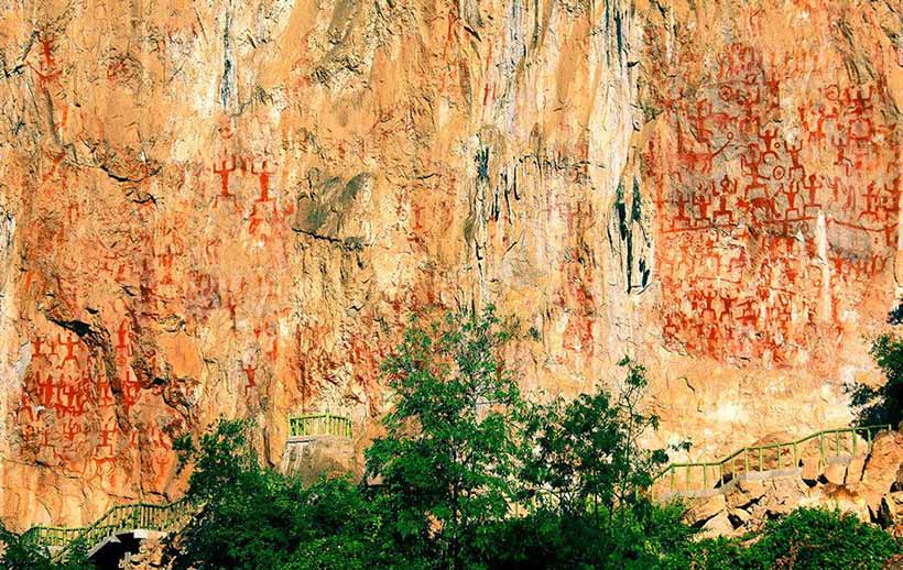 Pinturas rupestres em Guangxi s?o incluídas na Lista de Patrim?nio Mundial da UNESCO