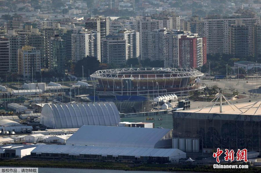 Panorama aérea das instala??es olímpicas do Rio2016