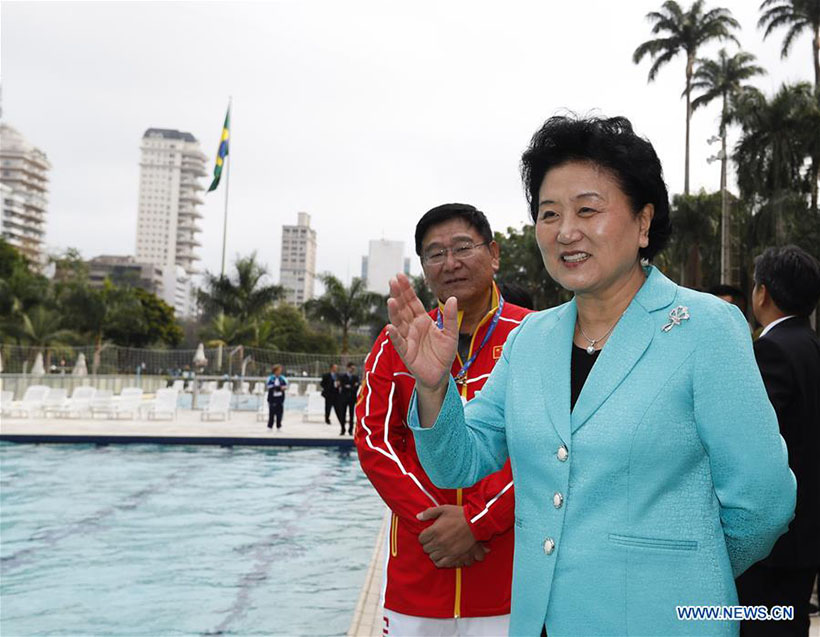 Vice-primeira-ministra chinesa visita atletas chineses do Rio 2016