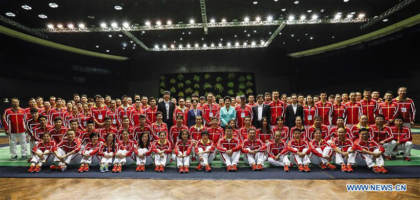 Vice-primeira-ministra chinesa visita atletas chineses do Rio 2016