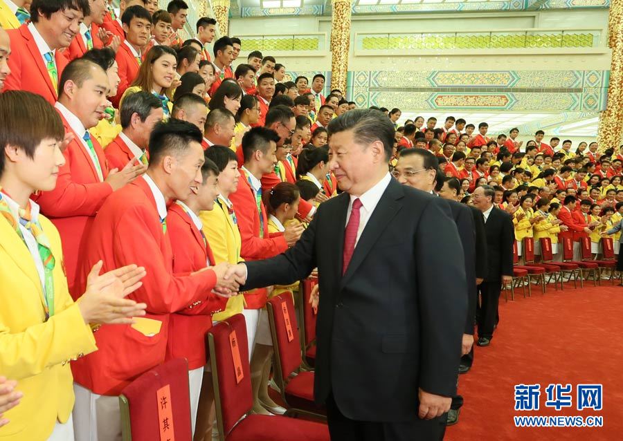 Xi Jinping recebe delega??o nacional das Olimpíadas do Rio de Janeiro