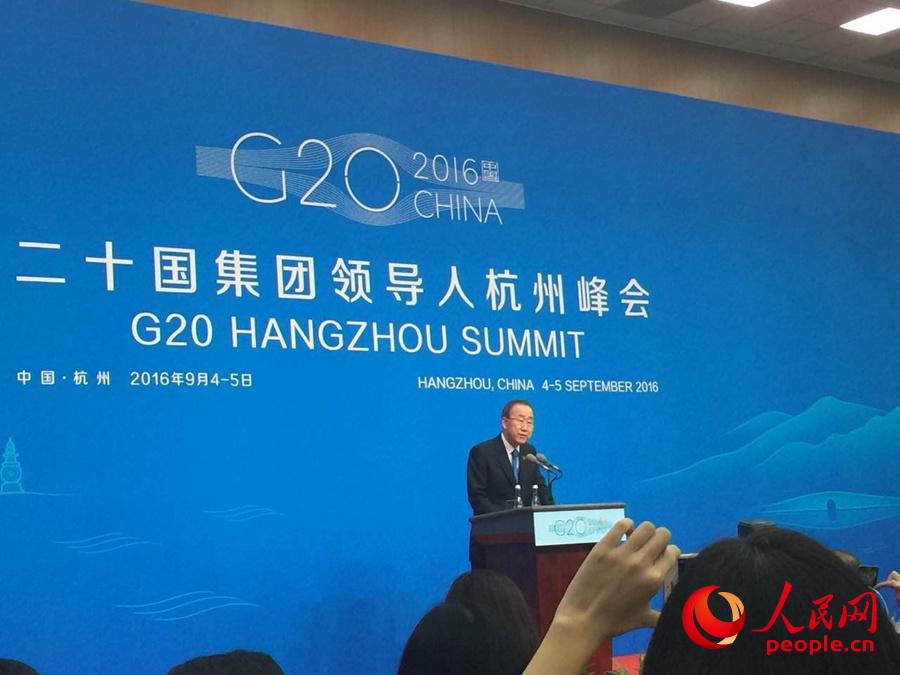 Ban Ki-moon realiza coletiva de imprensa na Cúpula do G20