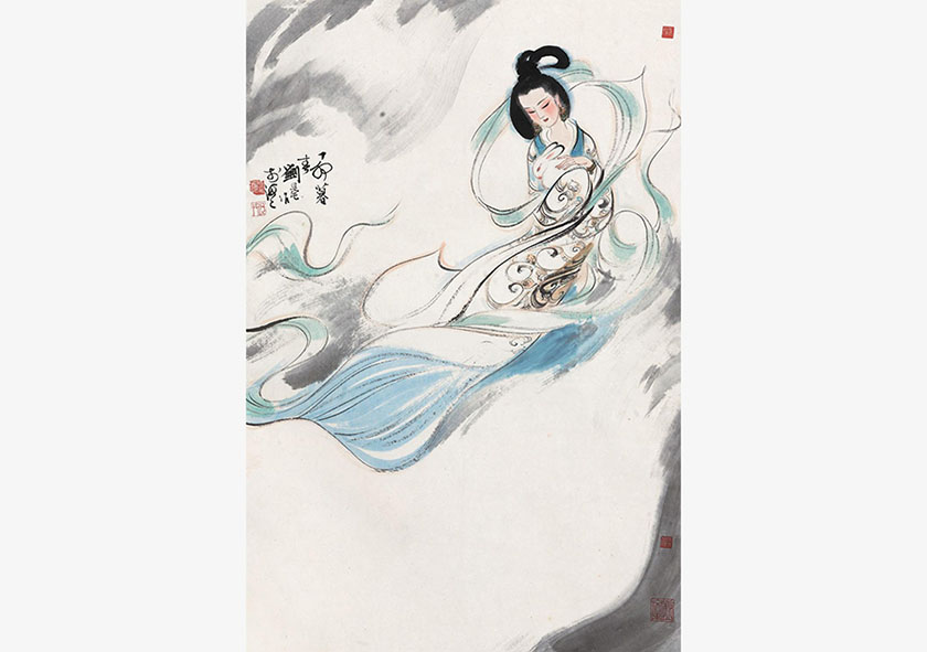 Deusa da lua chinesa nos olhos dos pintores