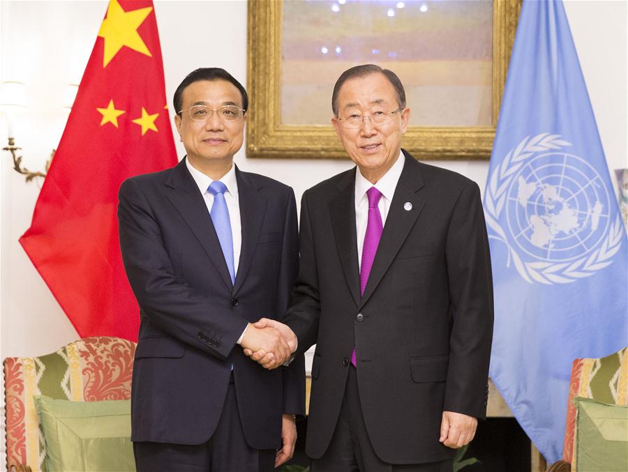 Premiê chinês encontra-se com Ban Ki-moon para assunto de desenvolvimento e mudan?a climática