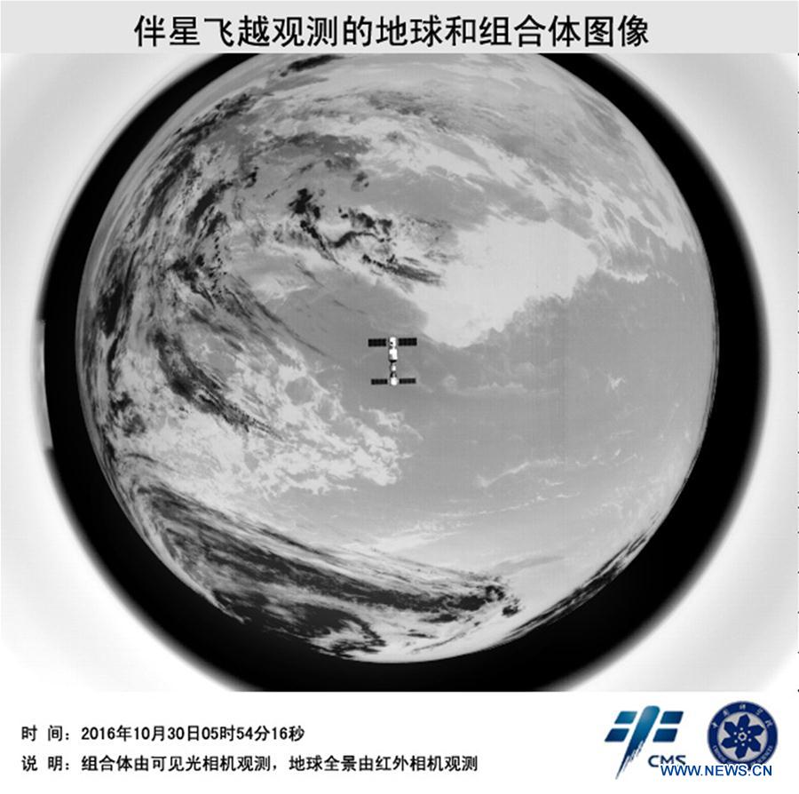Satélite auxiliar fotografa Tiangong 2 e Shenzhou 11