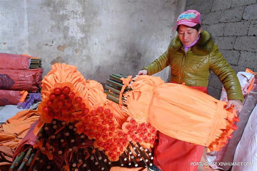 Guarda-chuvas tradicionais feitos em Anhui