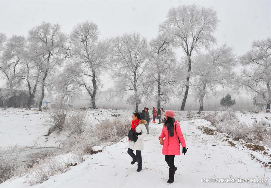 Paisagem de sincelo em Jilin no nordeste da China