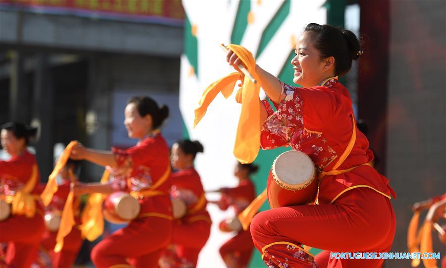 Celebra??o é realizada para colheita de laranjas kinkan em Guangxi