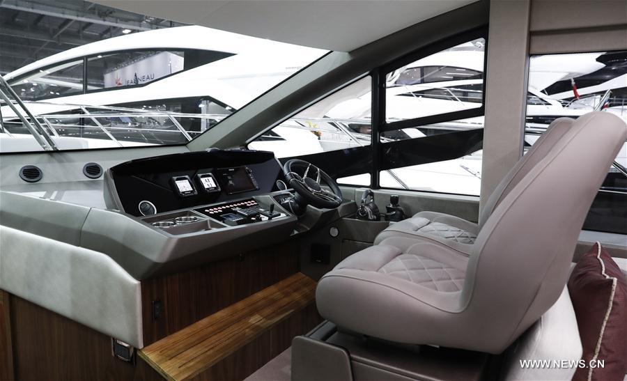 Exposi??o de Barcos de Londres é realizada no Centro de Conven??es de Londres, Reino Unido