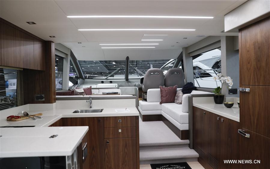 Exposi??o de Barcos de Londres é realizada no Centro de Conven??es de Londres, Reino Unido