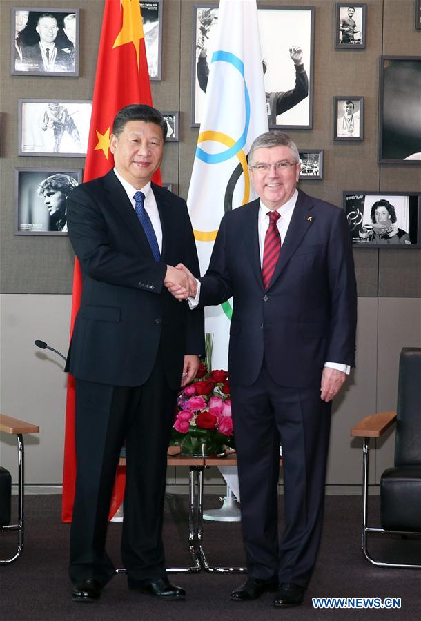 Presidente chinês reúne-se com presidente do COI