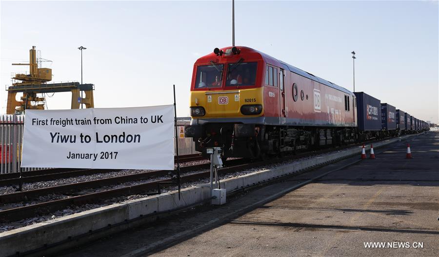 Viagem inaugural do primeiro trem que liga China ao Reino Unido concluída em Londres