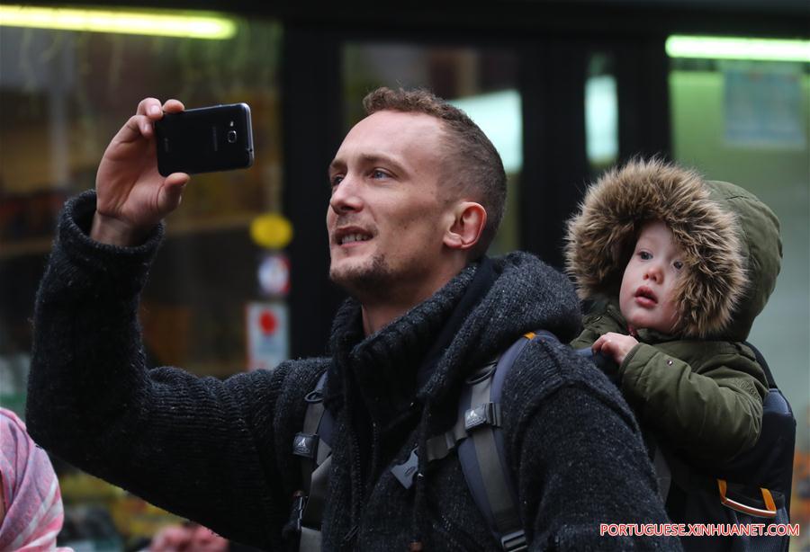 Dan?a do le?o é realizada na Bélgica para celebrar o Ano-Novo Lunar chinês