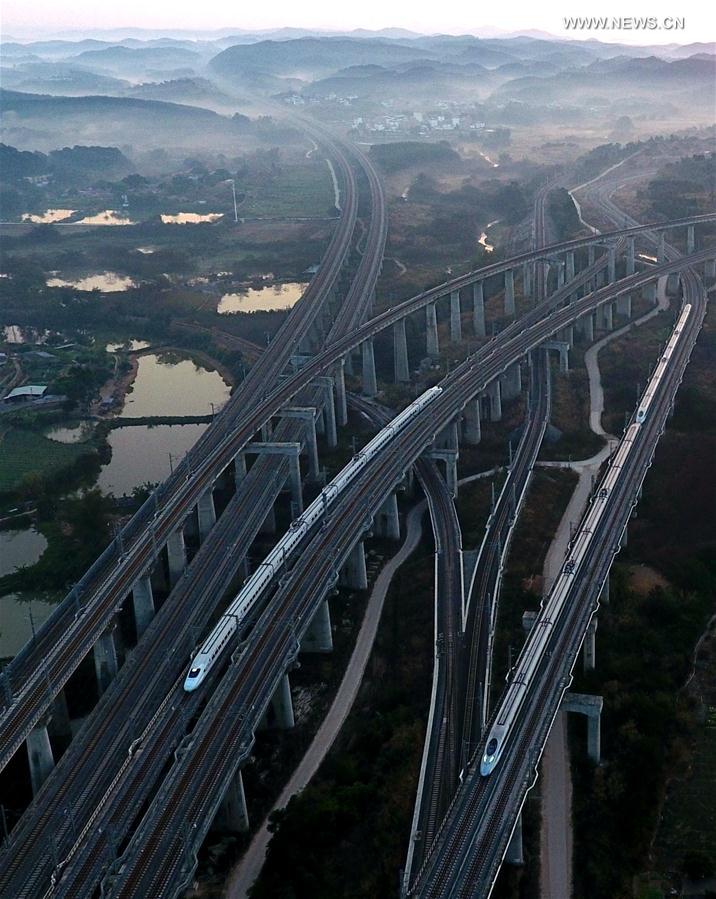 China construirá mais de 2.000 km de linhas ferroviárias de alta velocidade em Guangxi