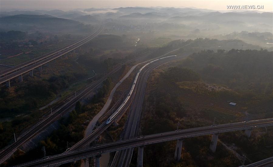 China construirá mais de 2.000 km de linhas ferroviárias de alta velocidade em Guangxi
