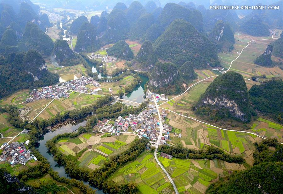 Imagens da primavera ao redor da China