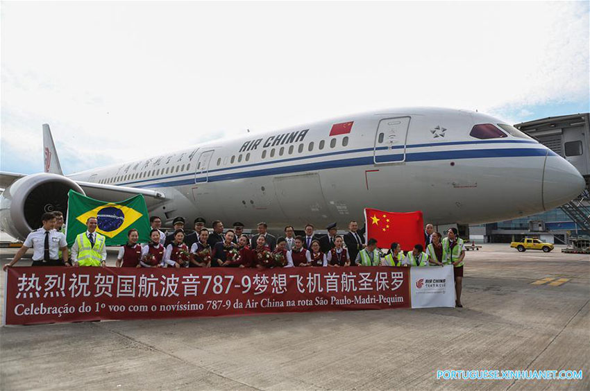 Novo boeing da Air China fará rota entre S?o Paulo e Beijing