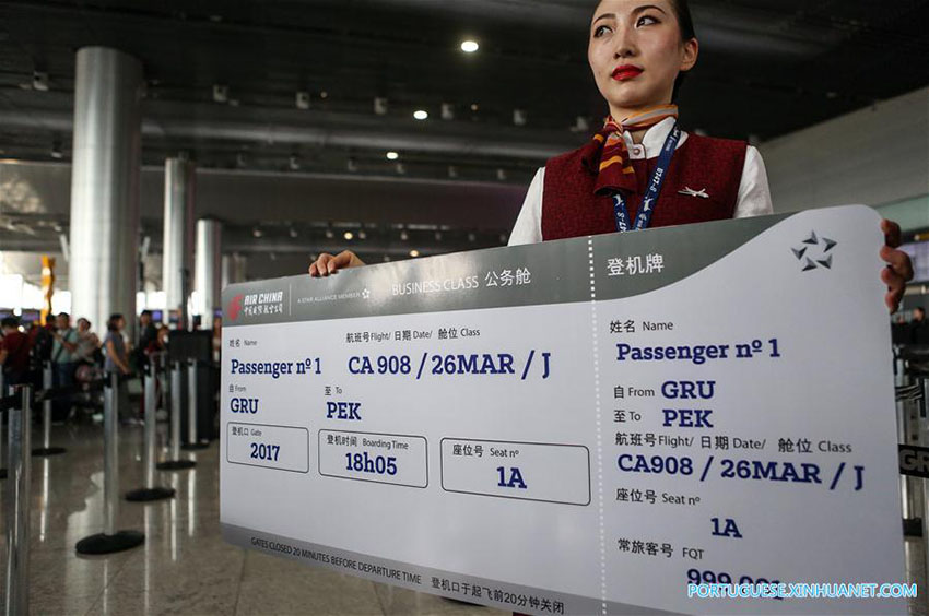 Novo boeing da Air China fará rota entre S?o Paulo e Beijing