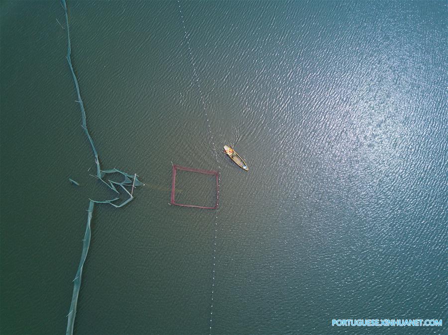 Vista aérea da vila de Sandu em Zhejiang no leste da China