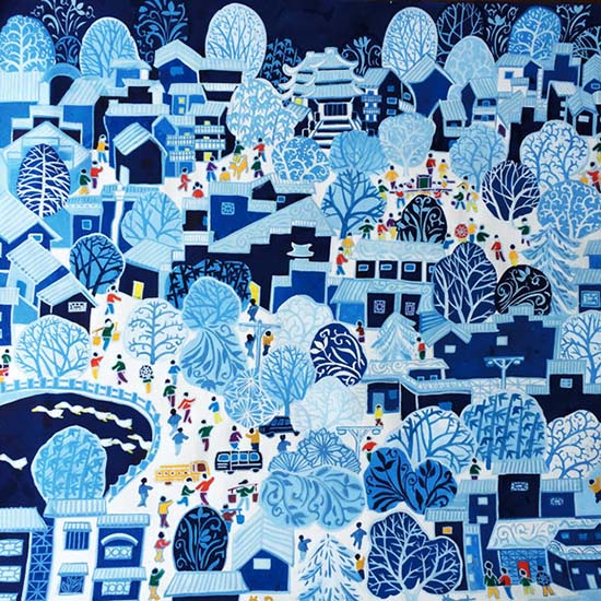 Pinturas exibidas em Beijing retratam vida rural