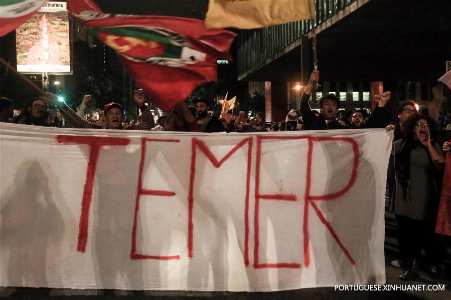 Oposi??o e protestos pedem saída de Temer e elei??o imediata