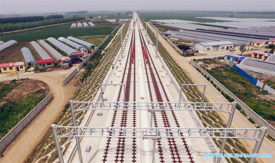 Ferrovia de alta velocidade Beijing-Shenyang em constru??o no nordeste da China