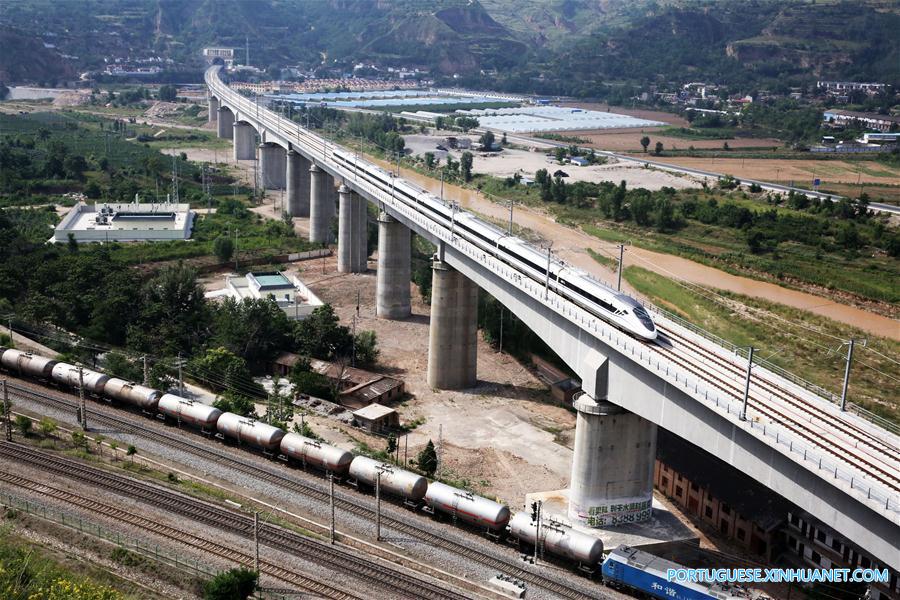 Nova ferrovia de alta velocidade ligando Baoji e Lanzhou inicia opera??o