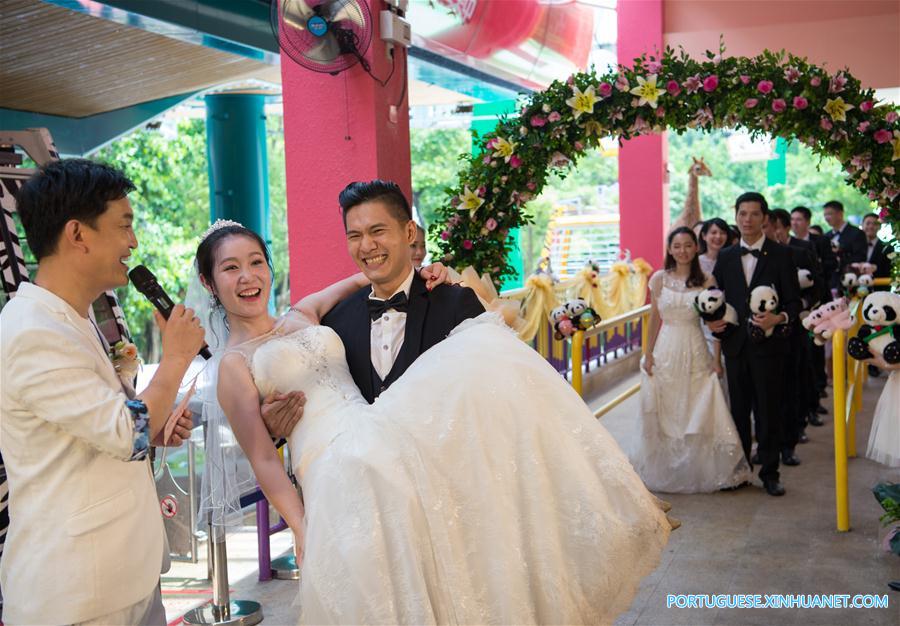 227 casais participam de cerim?nia de casamento conjunta em Guangzhou