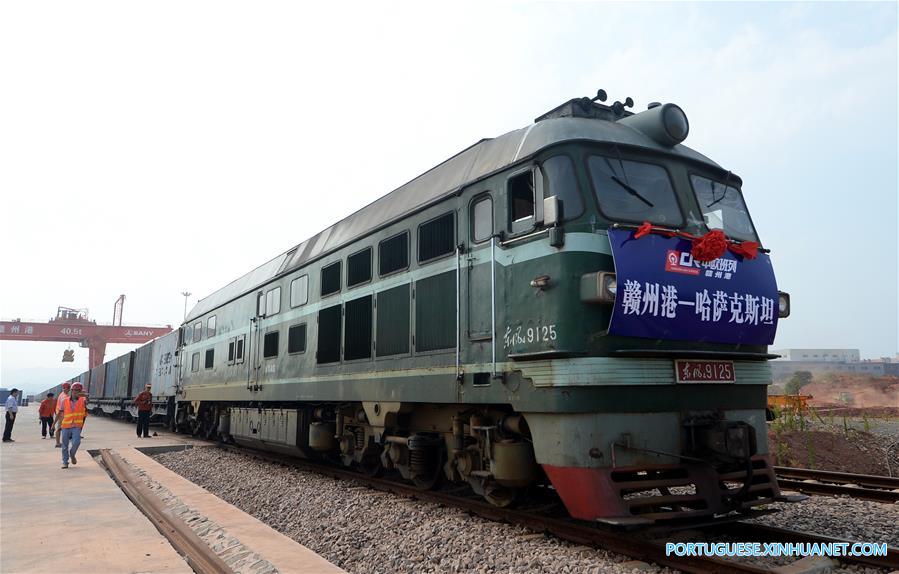 Servi?o de trem de carga é lan?ado entre Ganzhou e Cazaquist?o