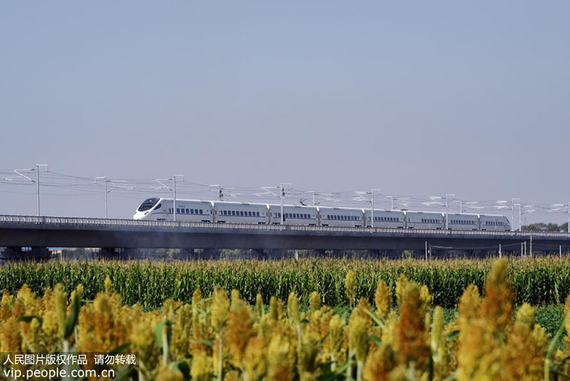 Primeiro trem de alta velocidade na Mongólia Interior entra em funcionamento
