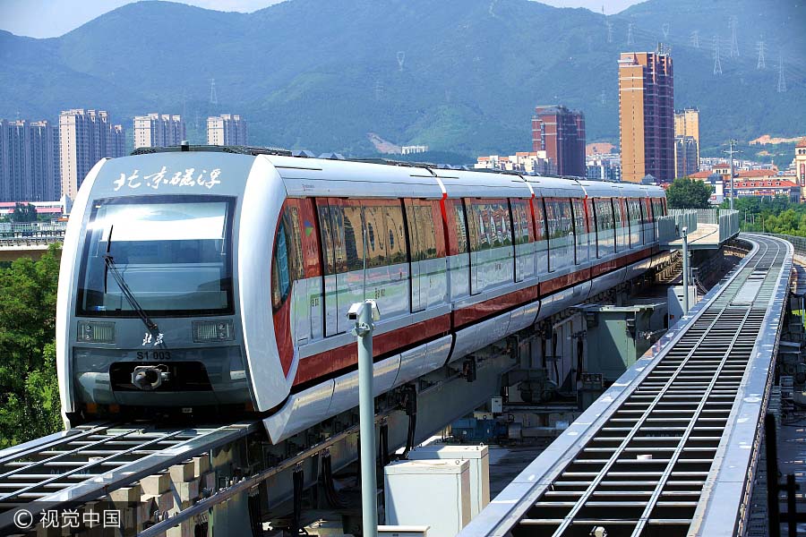Primeiro trem maglev de Beijing inicia opera??es de teste